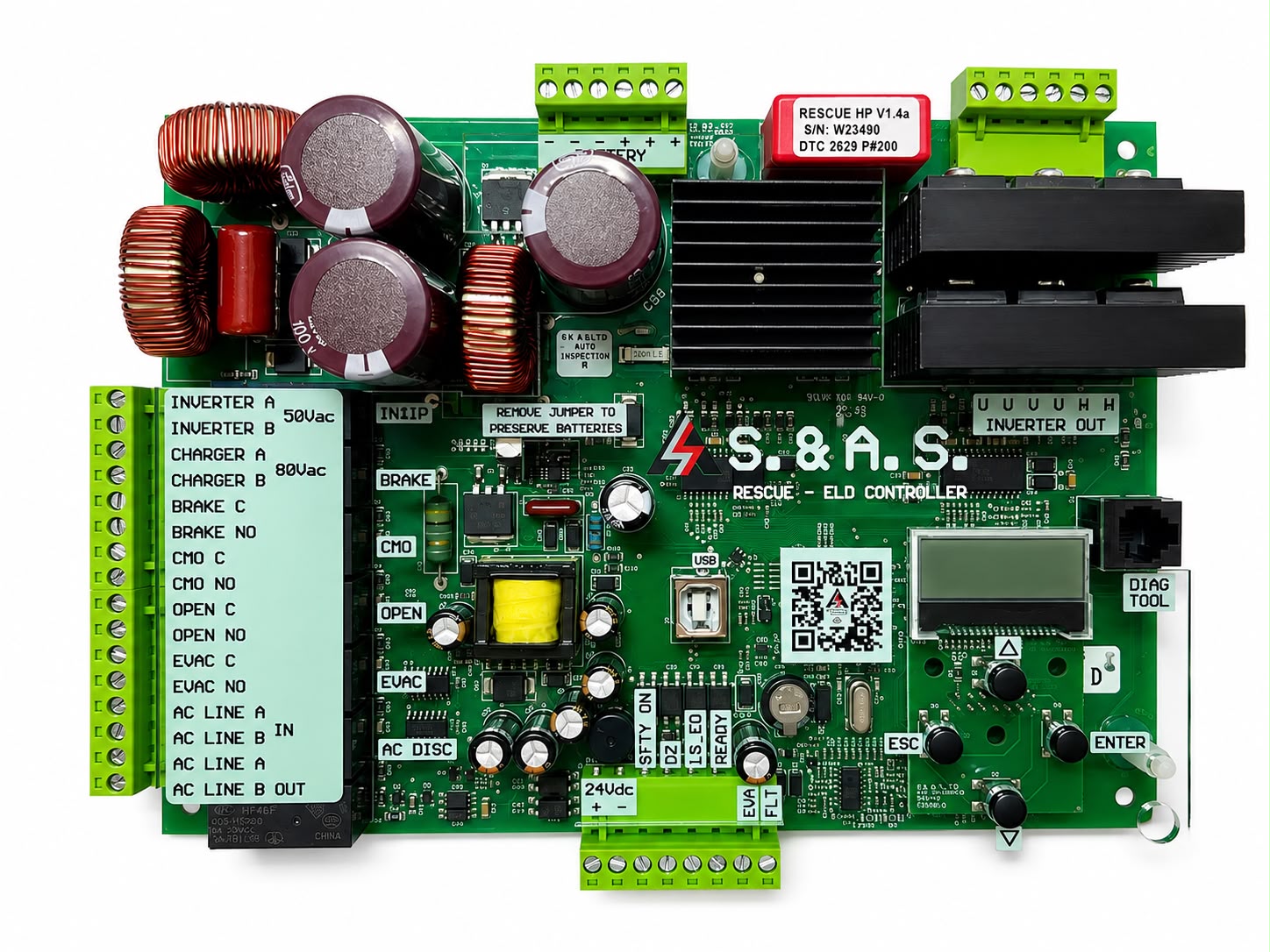 INTELLIGENT ELEVATOR RESCUE DEVICE CONTROLLER RESCUE V1.4 / STD-HP-VVVF-25 KW
